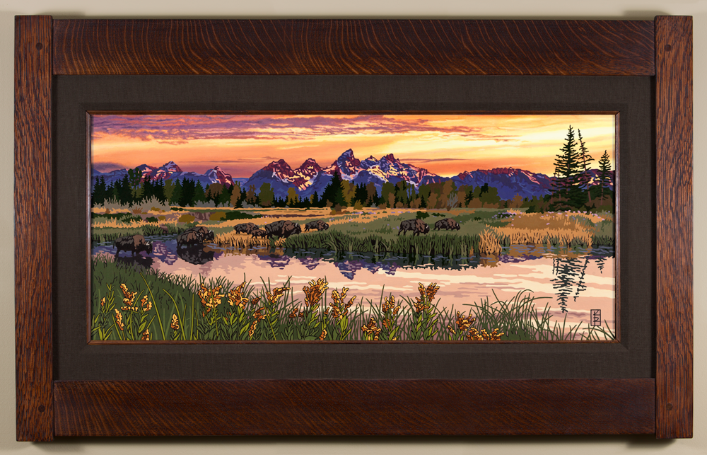 Rugged Grand Tetons - Java Brown Liner