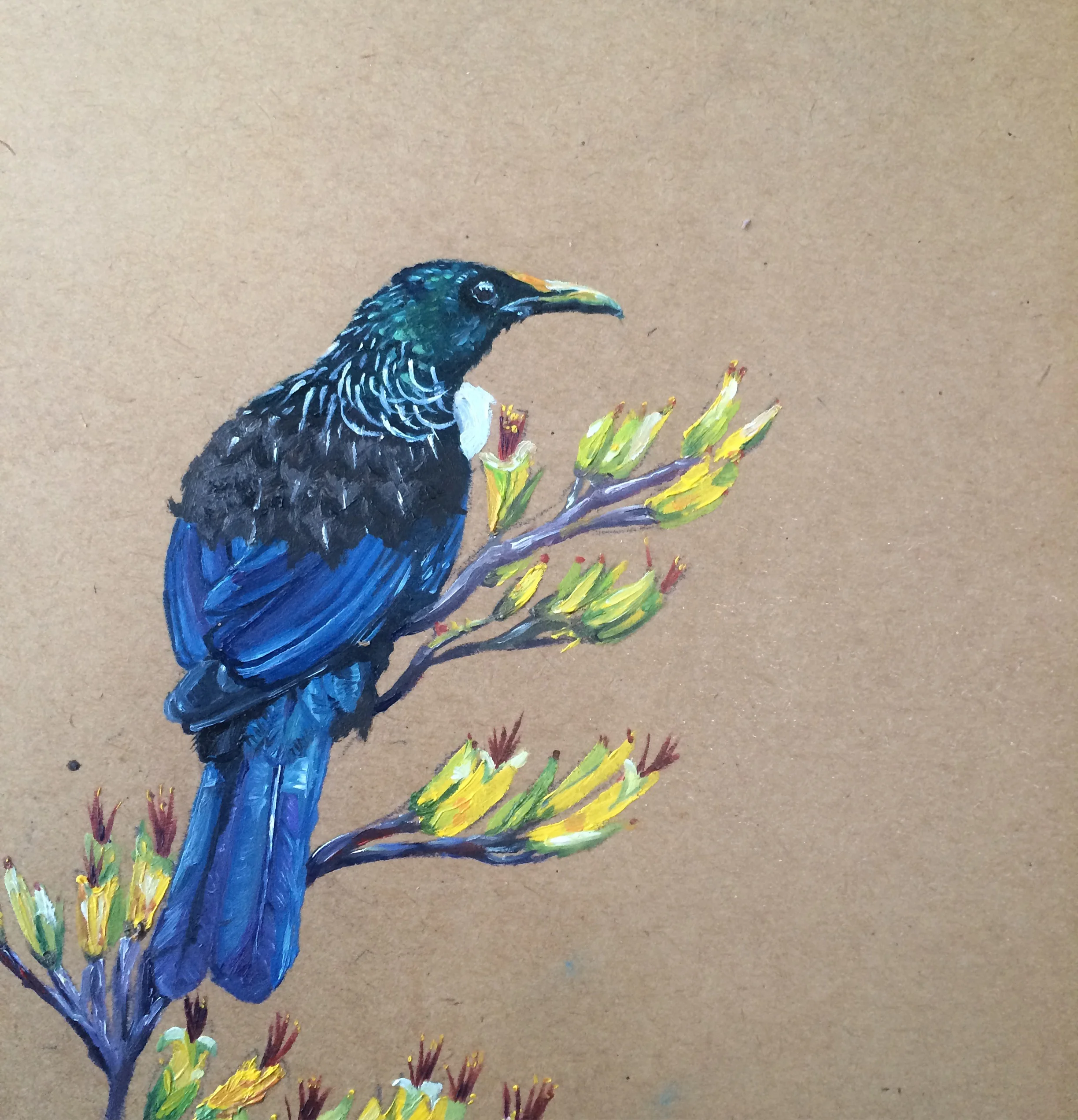 Oil on Wood. "Tui" - September 2016