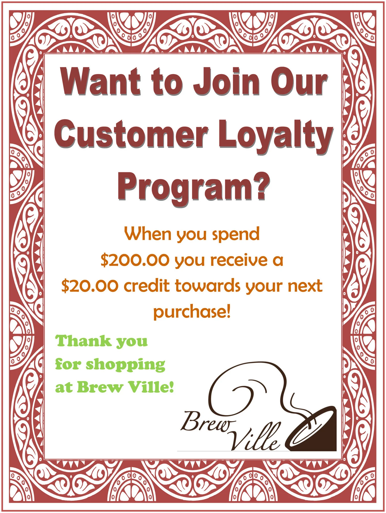 Brew Ville Loyalty Program