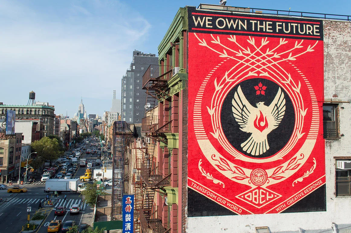 We Own the Future by Shepard Fairey for The L.I.S.A. Project NYC . New York, NY. 2014. Photo by Rey Rosa. (curator)