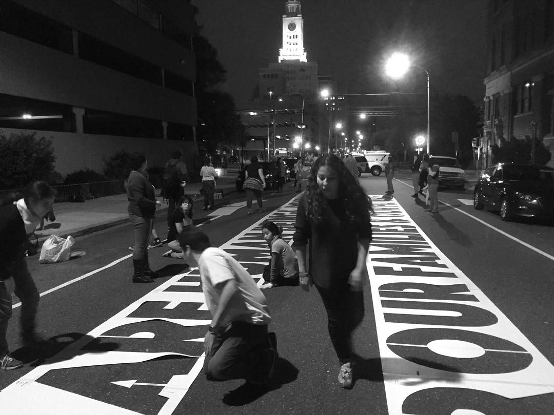 Michelle Angela Ortiz at work in Philadelphia, PA