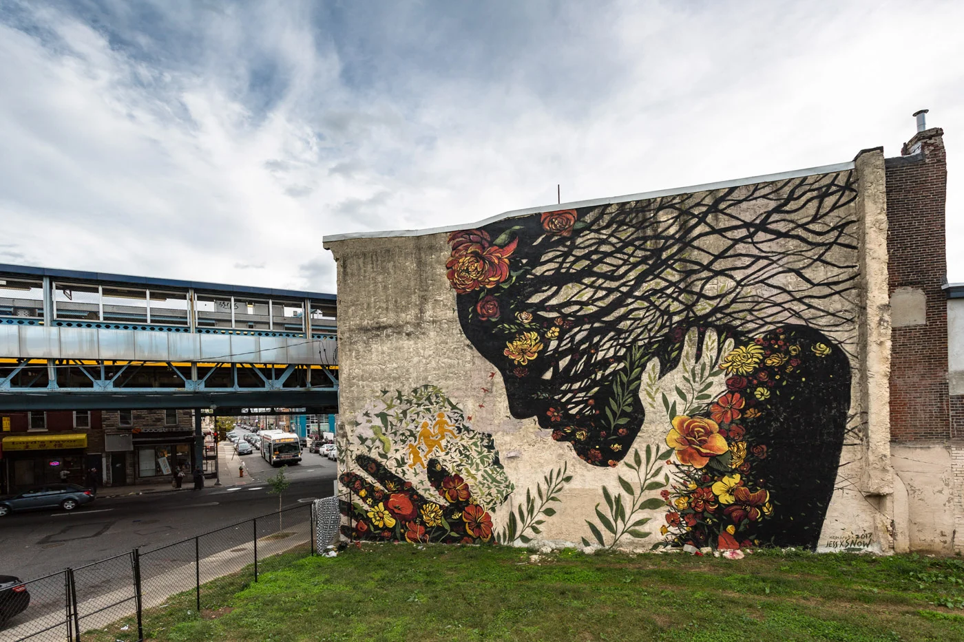 A Daughter Migrates Towards the Mother Earth by Jess X Snow for the We the People series with Mural Arts Philadelphia . Philadelphia, PA. 2017. Photo by Steve Weinik. (curator)