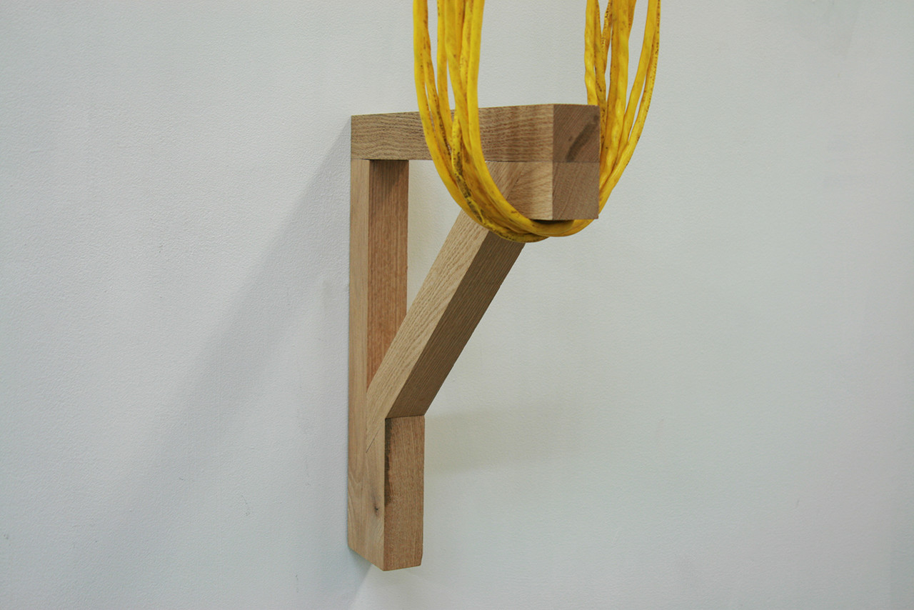 Untitled, DETAIL Red Oak, Extension chord 14" x 8" x 72"