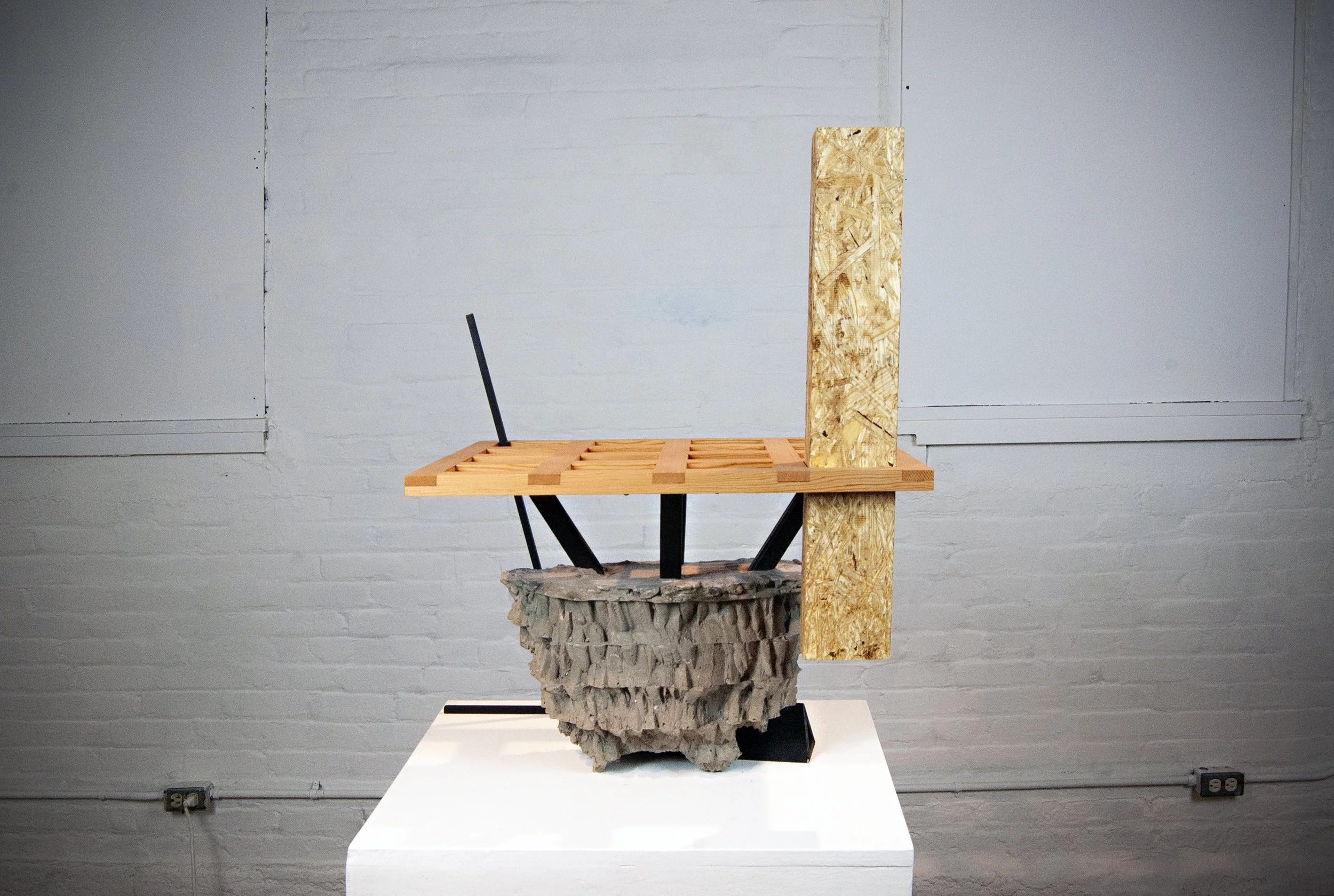Untitled, 2017, Pine, OSB, Concrete, Steel, Plywood