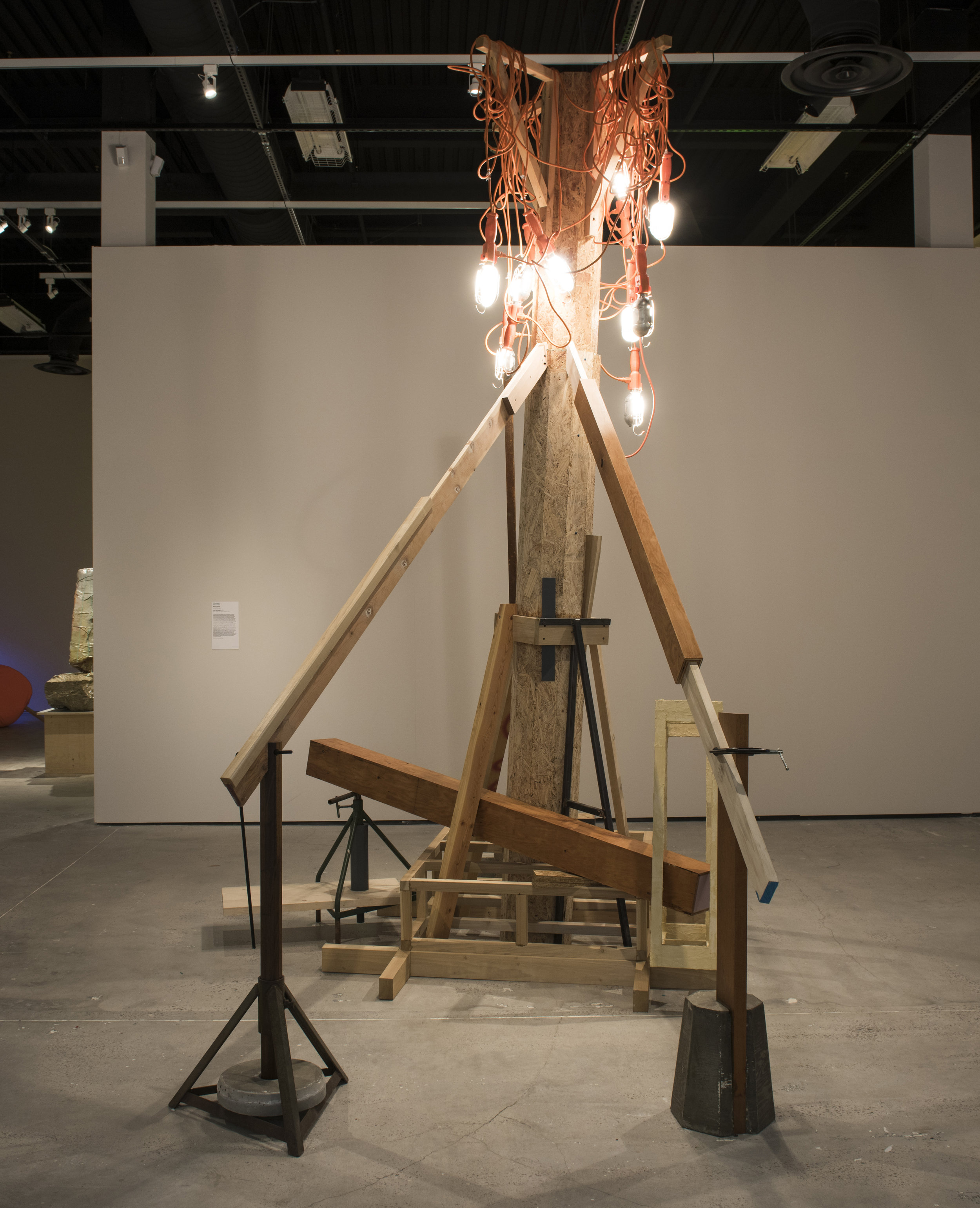   City Beautiful &nbsp; 2017 &nbsp;OSB, Concrete, Various Woods, Steel,  Work Lights, Plaster, C clamp. Dimensions Variable  Exhibition view at Ringling Museum of Art, Sarasota FL  http://www.skywaytampabay.com/ 