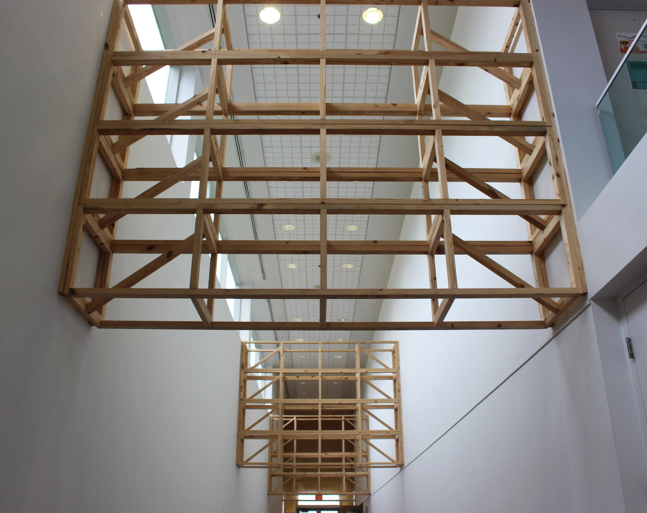 Restructure , 2017 Site Specific Installation, Pine, Construction Screws Florida Atlantic University, Boca Raton FLA