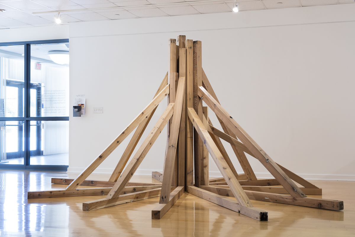 Imposed by force, 2019 Reclaimed Cedar, Dimensions variable