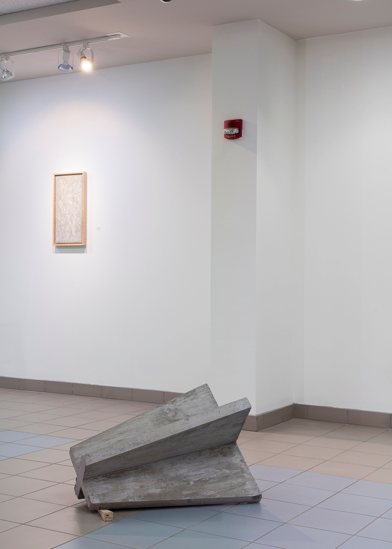 Untitled, 2019 Concrete, O.S.B Exhibition View with Oxidized in back ground