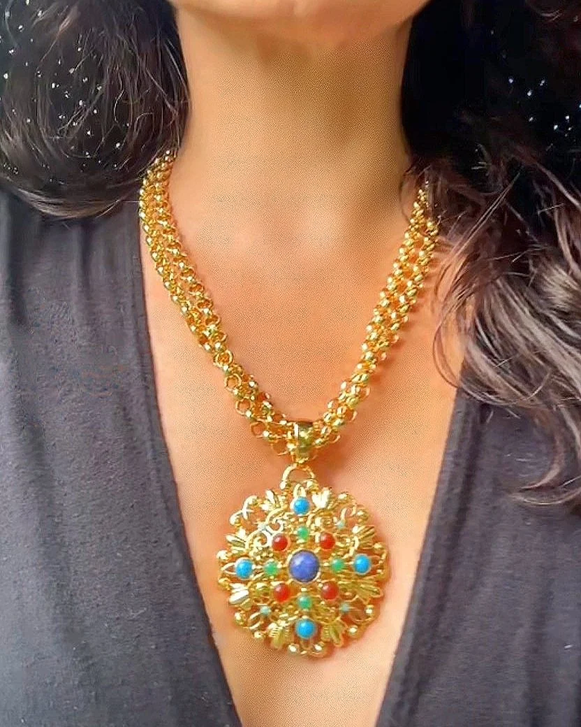 Larisa Barrera-Sodalite Turquoise, Carnelian And Green