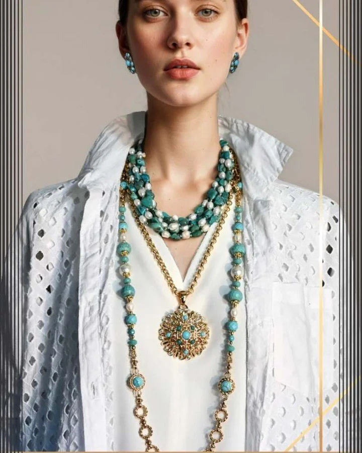 #summerjewelry can be worn year round - get your #statementjewelry on sale 30% OFF JUST FOR LABOR DAY WEEKEND 🎉Look 👀. #necklace #bracelet #earring #clipearrings #larisabarrera #barrerajewelry #jewelry