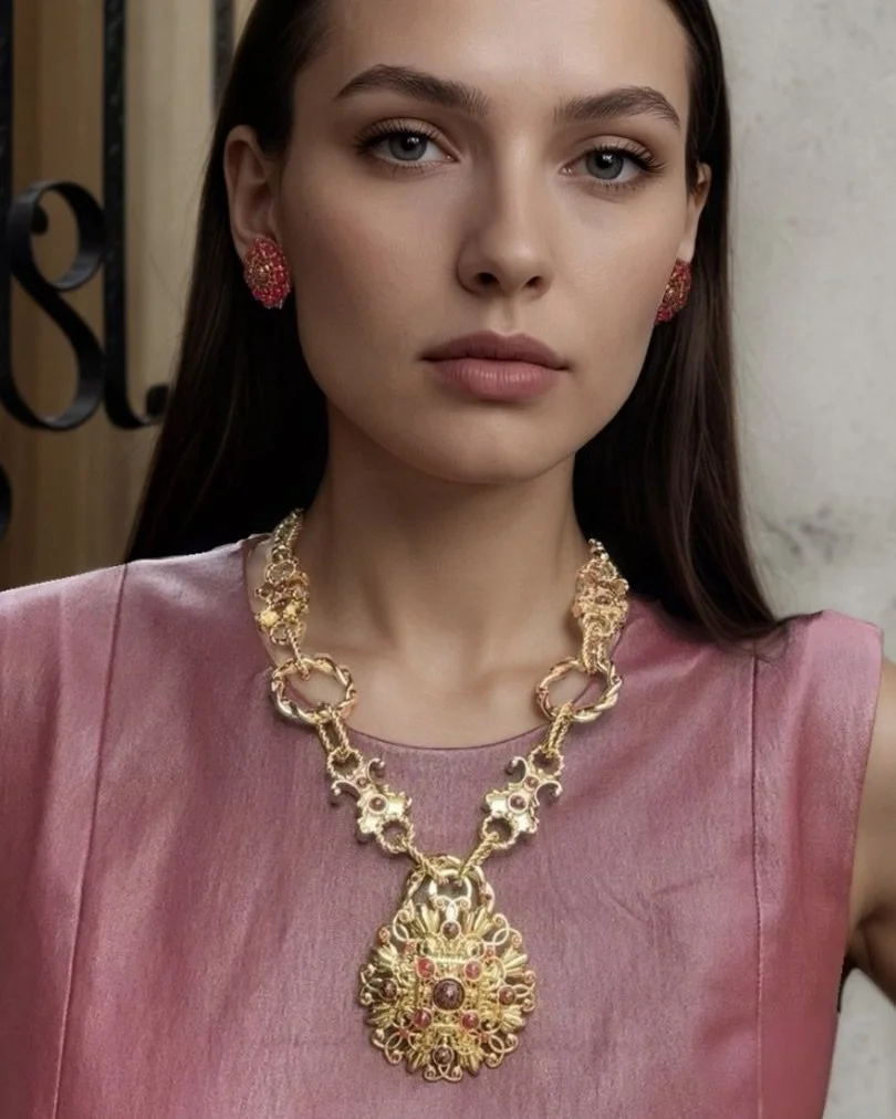 chain :pendant necklace -earrings on model.jpeg