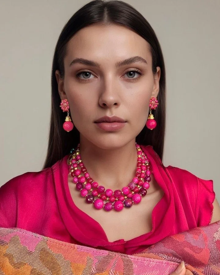 Get ready for the Holiday Parties with beautiful jewelry to make a statment when you walk into a room - 🛍️#pinkjewelry #fuchsia #jewelry #pinkearrings #necklace #partyjewelry #holidayfashion #fashion