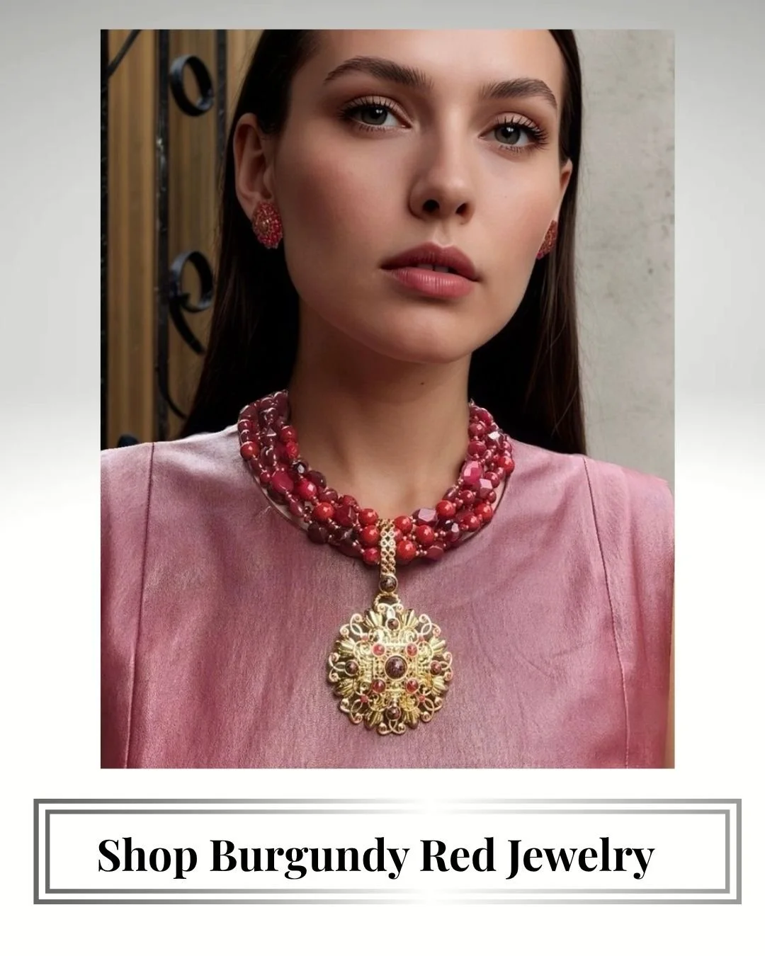 Shop burgundy red twist necklace with pendantjpg.jpg