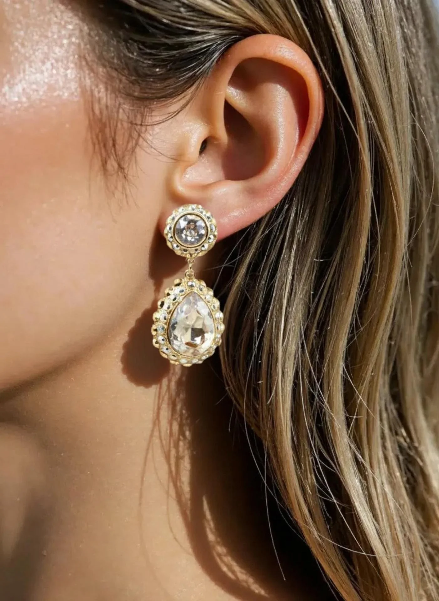 Golden Honey Teardrop Earrings