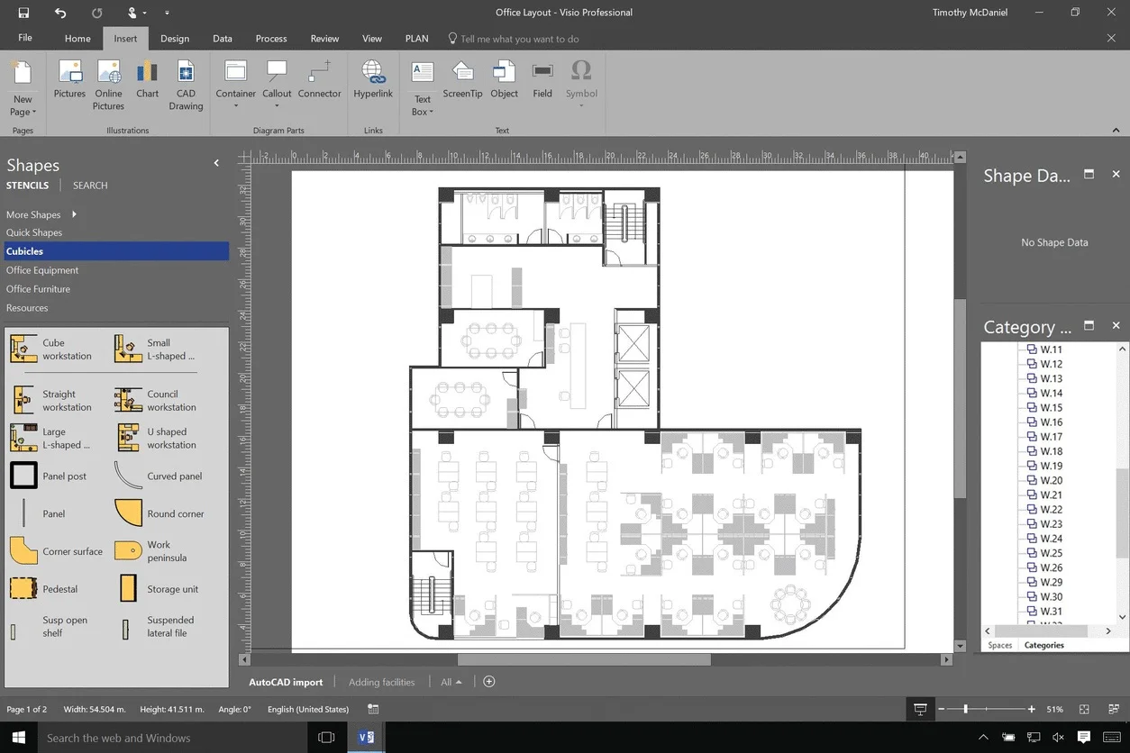 Visio can help you add smart shapes and data visualization on top of AutoCAD floor plans.