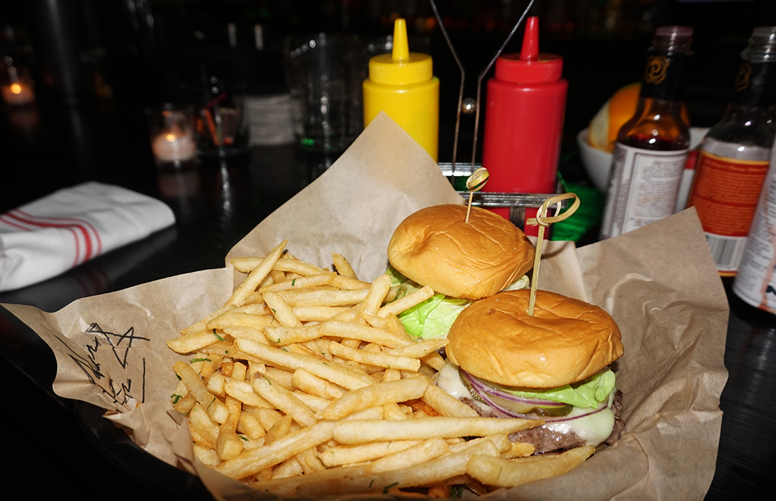 Starving? On a date? Try the 2 CHEESEBURGER MEAL : Pat LaFrieda patty, pickles, lettuce, tomatoes, onions, on a potato bun with fries