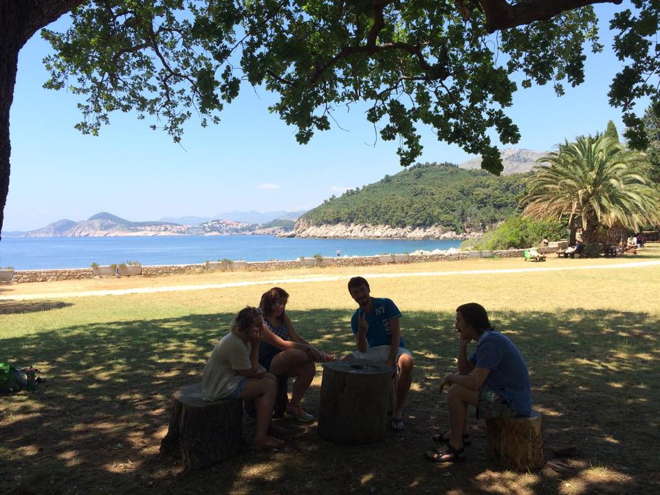 The outdoor classroom on the island of Lokrum.