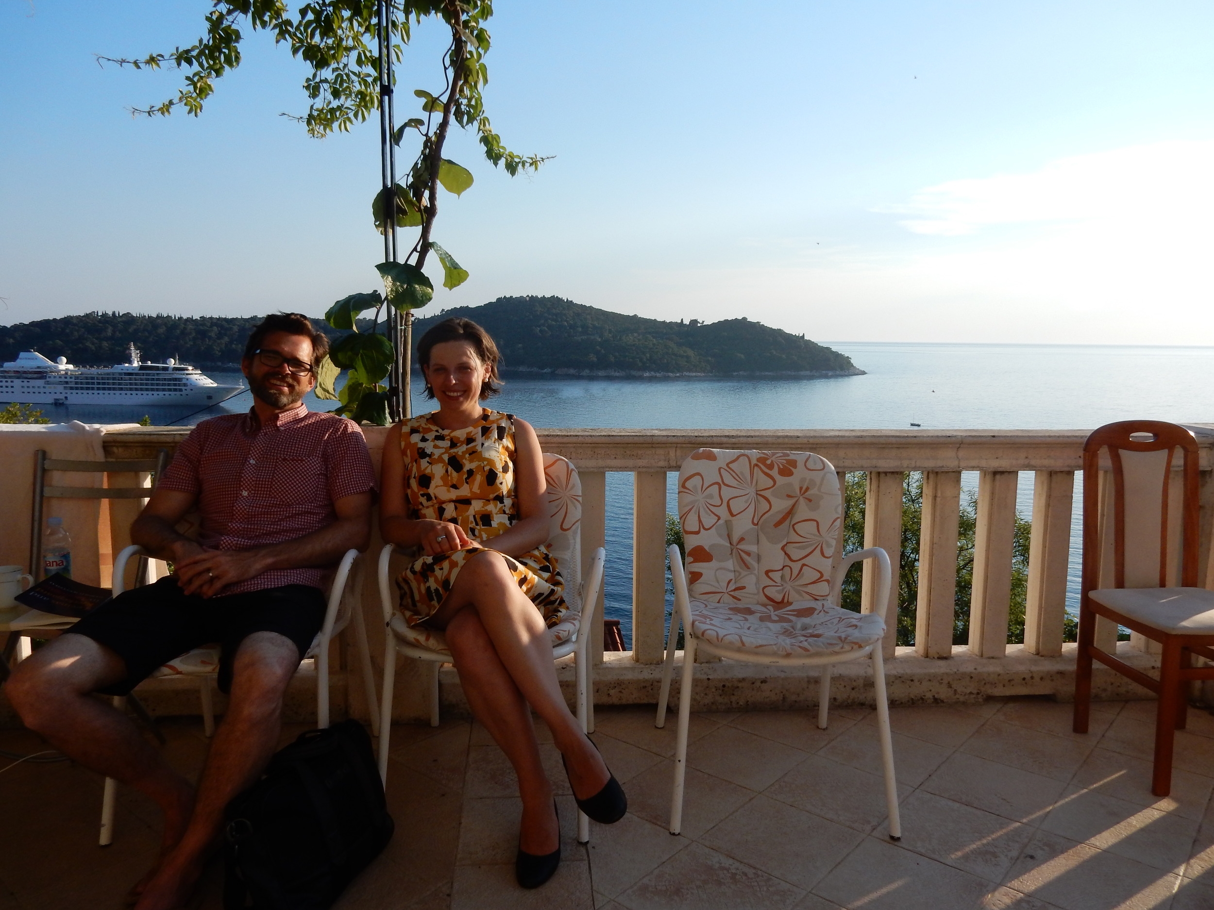 Program directors enjoying the evening from our scenic deck.