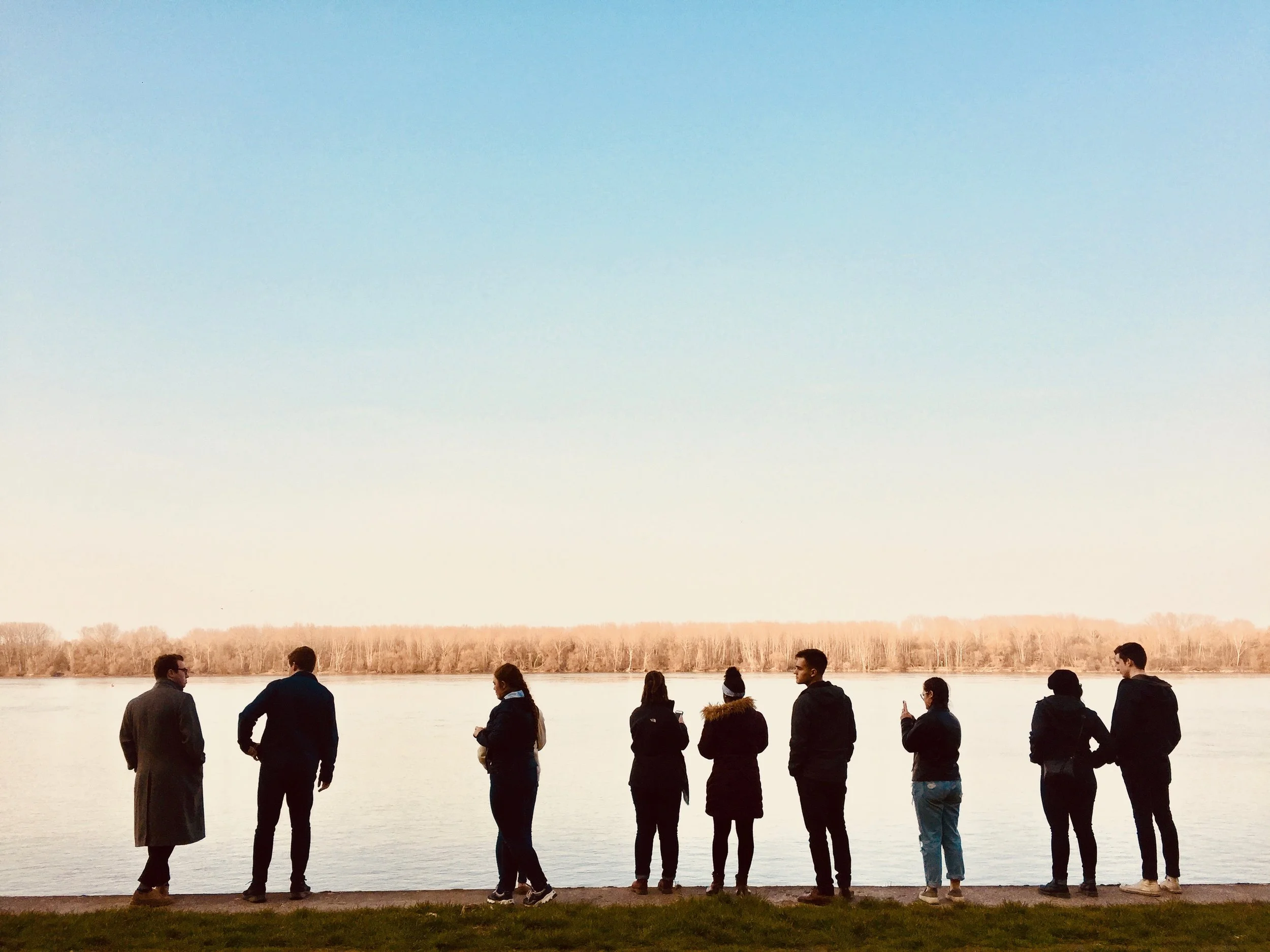 Standing on the banks of the Danube in Vukovar, Croatia