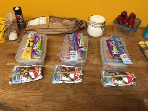 Lunches to pack in the morning before making breakfasts. I'm out of practice!