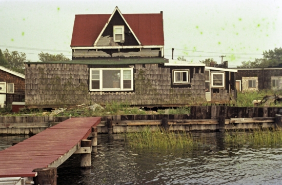 A ramshackle waterfront property
