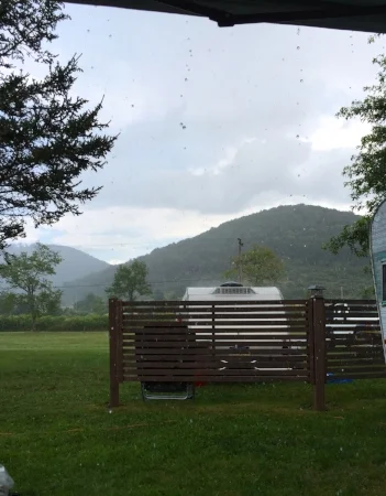 Thunder showers couldn't ruin our lovely lunch because Debra had such a nice setup under her EZ UP.