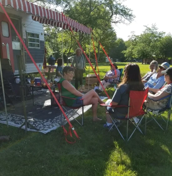 Early evening gathering at Camay's place.
