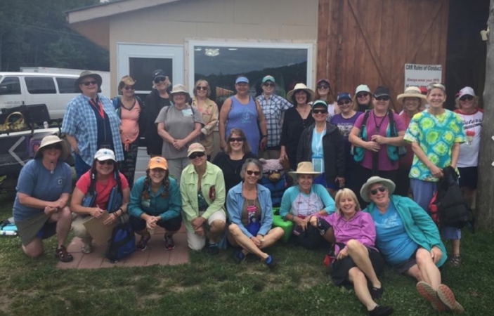Here's the twenty-five sisters who went on the kayak trip.