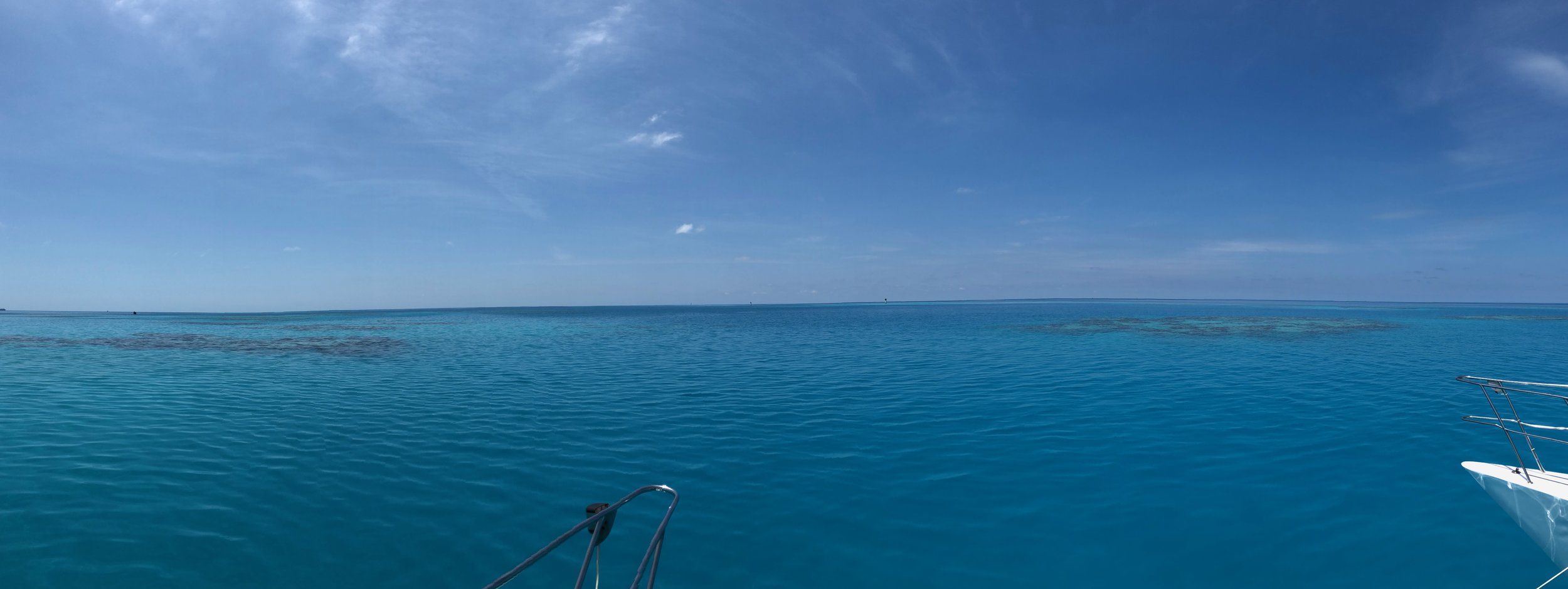 Panorama of the sea over the reef