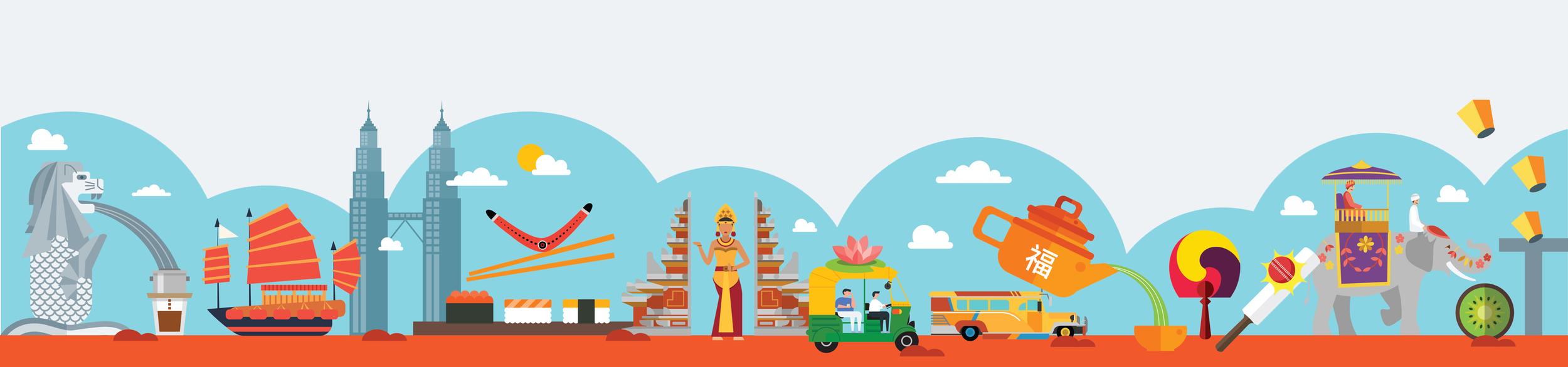Newsletter footer with all 18 countries. Can you spot them?