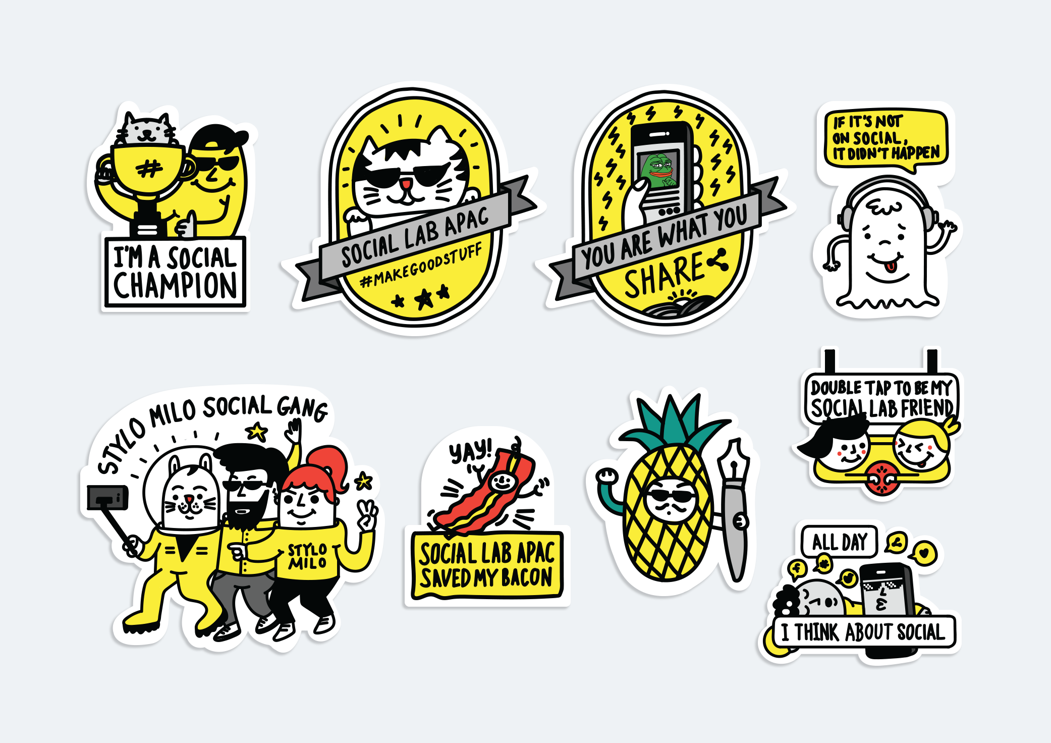 Google Social Summit 2017 Illustrated Stickers.