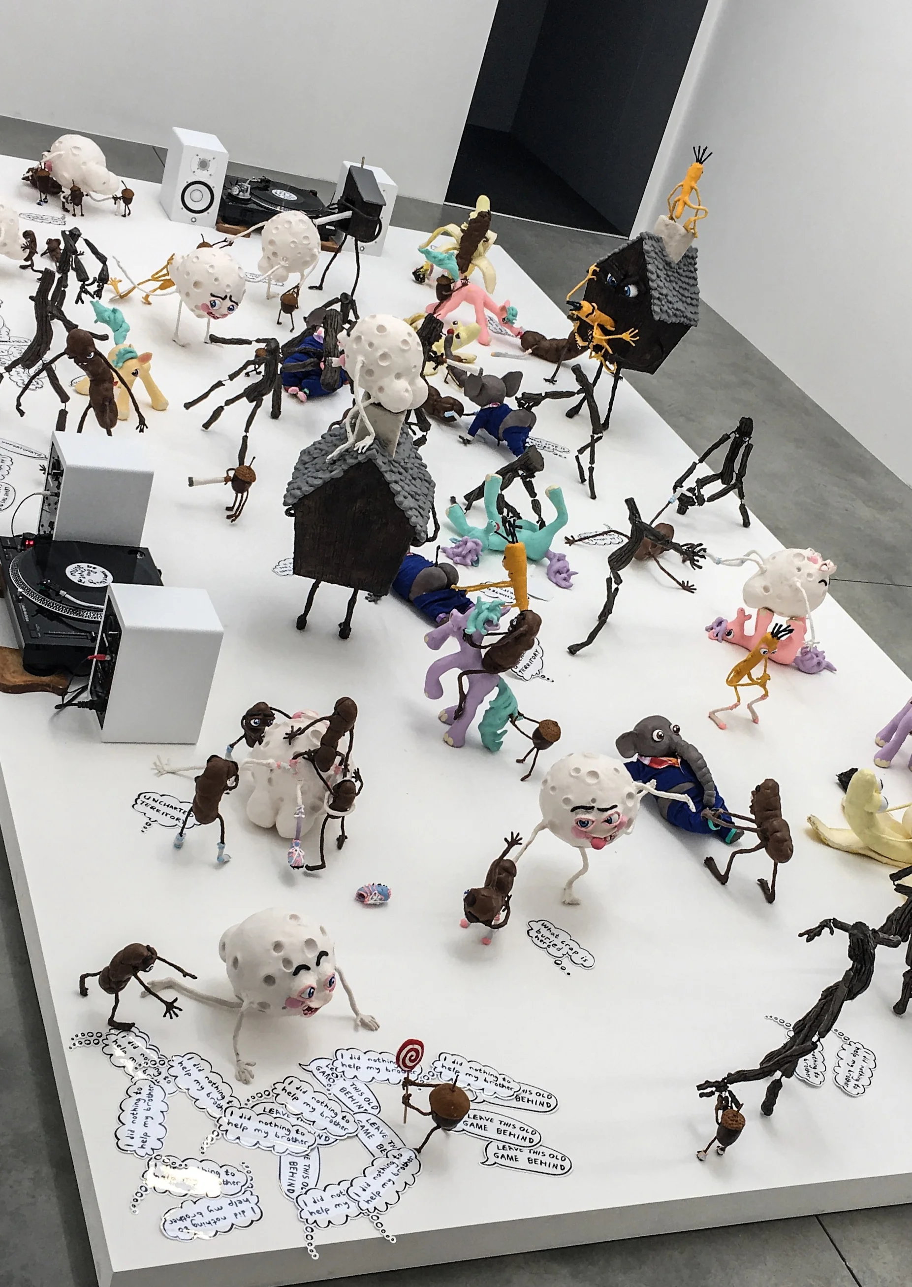 Installation view of 'Who am I to Judge, or, It Must be Something Delicious'