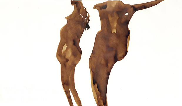 Joseph Beuys, Zwei Frauen, 1955, Pencil, watercolour, gouache and iron chloride on paper, 21 x 29,5 cm © JOSEPH BEUYS ESTATE / DACS, LONDON 2017. PHOTO:ULRICH GHEZZI COURTESY GALERIE THADDAEUS ROPAC LONDON · PARIS · SALZBURG