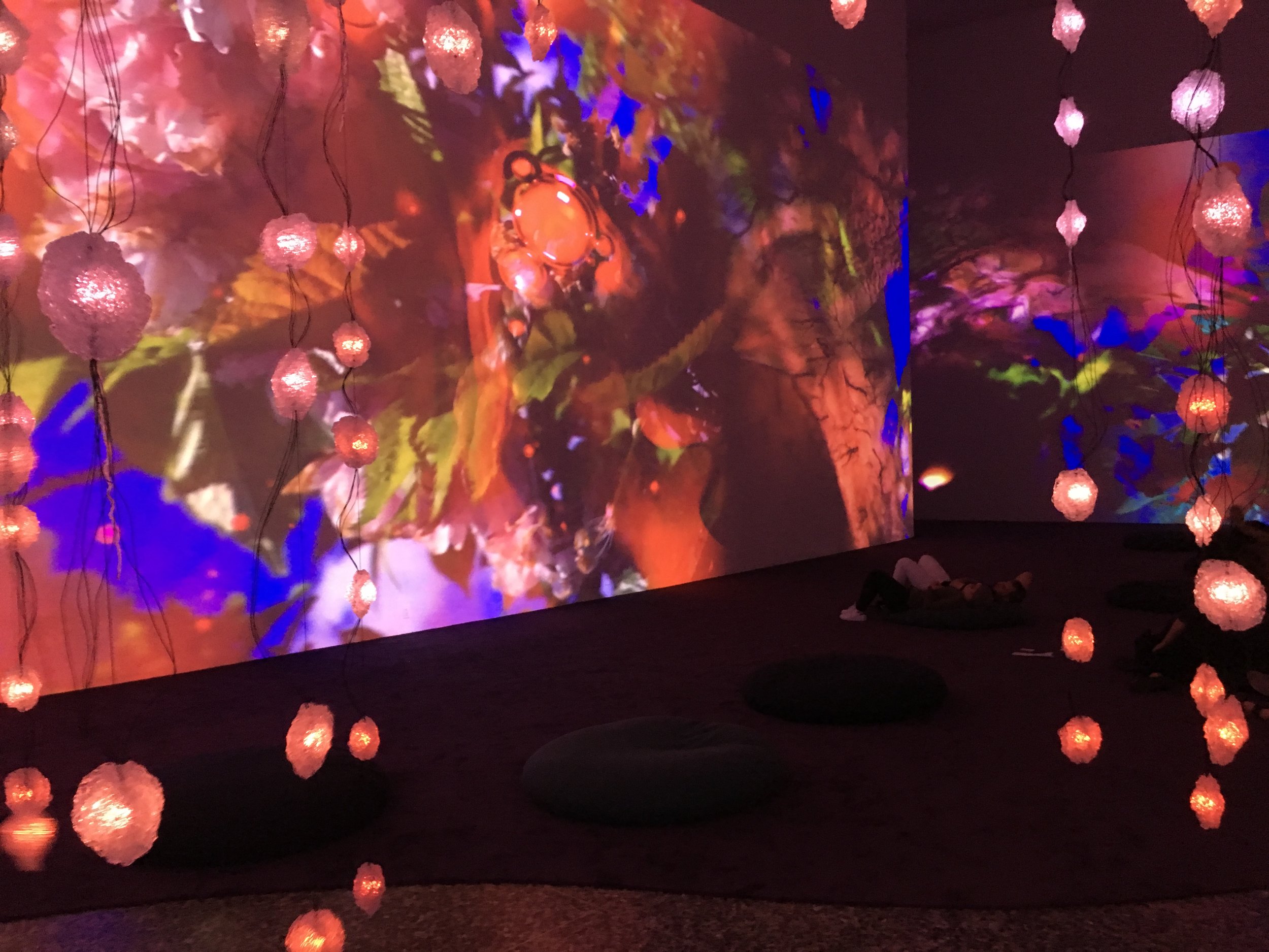 Pipilotti Rist, Pixel Forest and Worry Will Vanish , 2016 and 2014 (close-up)