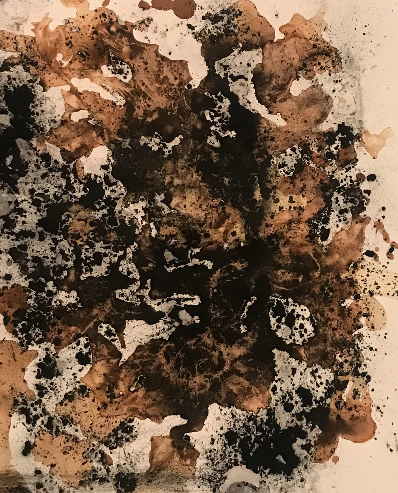 Breath, Charcoal  & Pu Er Unfurled, 10" x 8" 2021