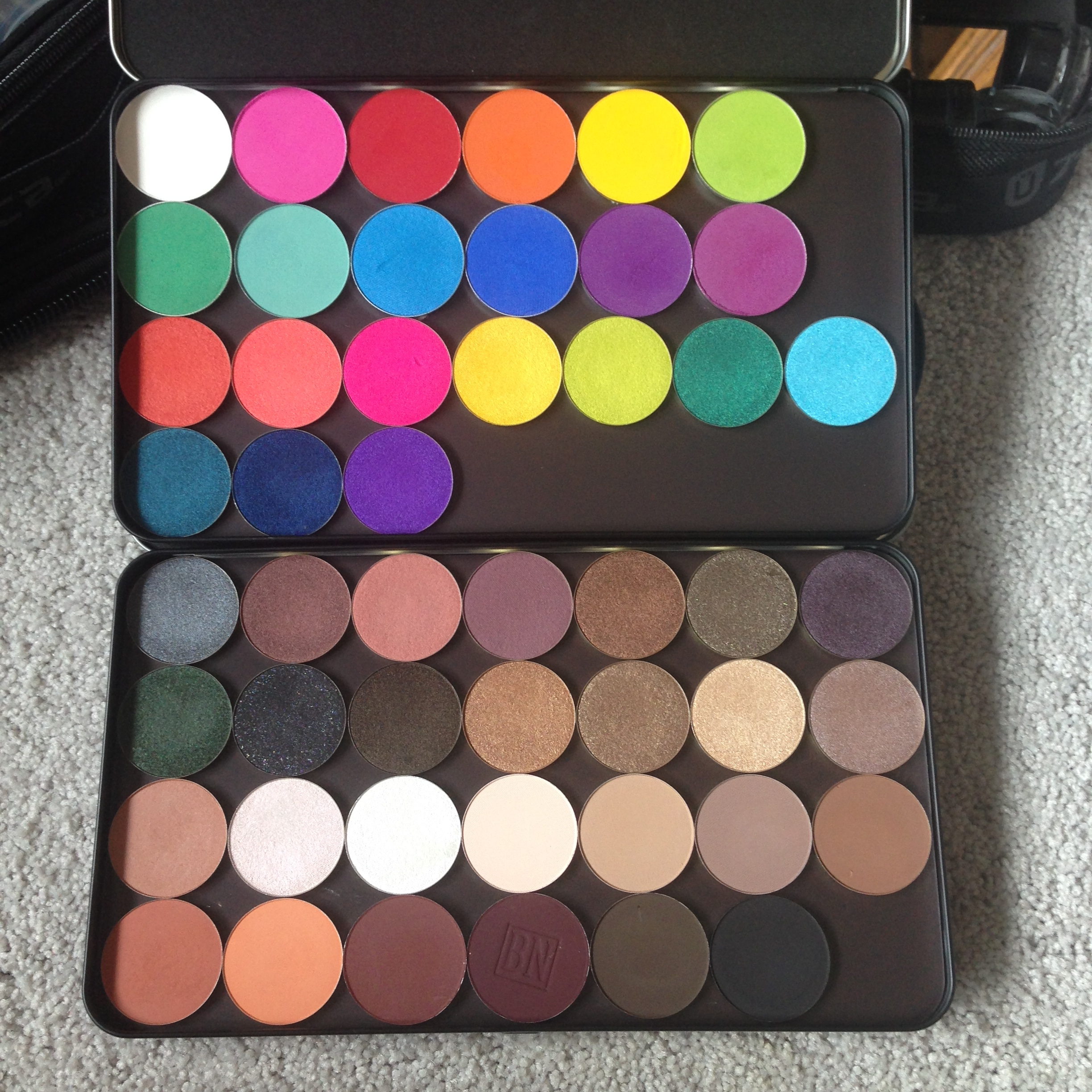 2 x MUFE XL Magnetic Palettes for pressed pans (MUFE and Sugarpill Shadows)