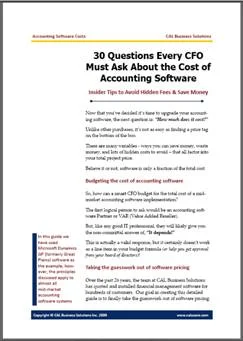 White Paper: 30 Questions Every CFO Must Ask About the Cost of Accounting Software