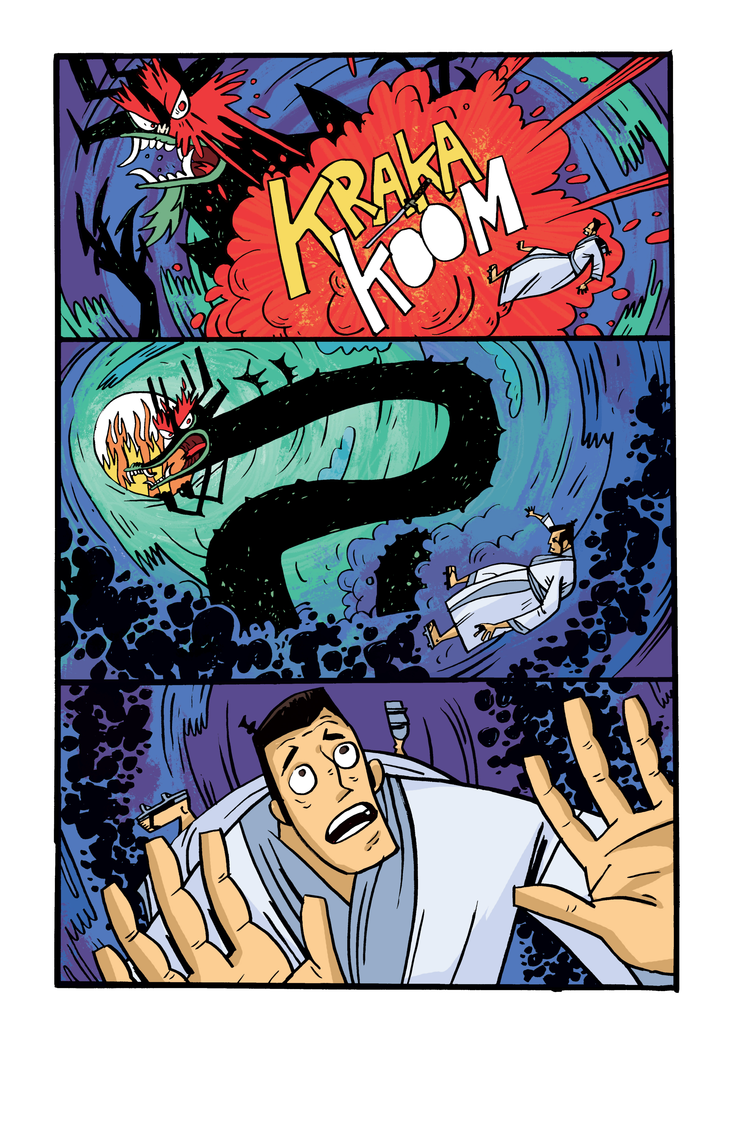 Colors for Samurai Jack: Quantum Jack #5 (IDW) – Art by Warwick Johnson Cadwell