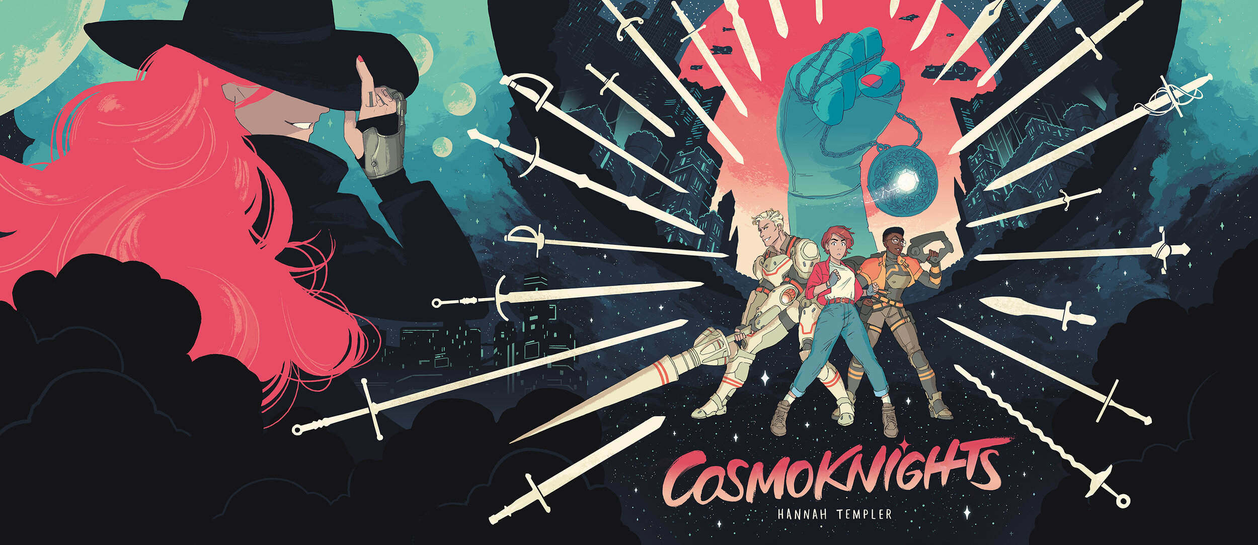  Wraparound cover - Cosmoknights (Book One) - Top Shelf Productions    Read the whole thing online at cosmoknights.space 