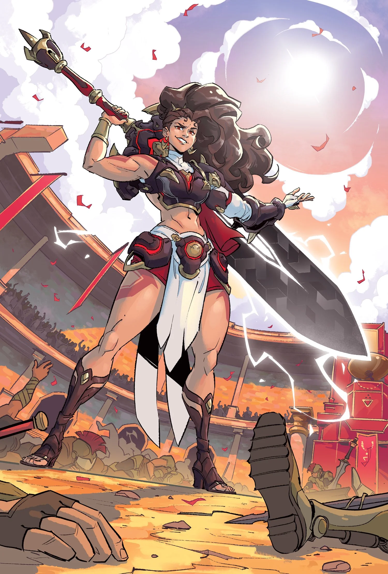  Cover -  A New Empire  (Blizzard) - cover artwork for a  short comic  introducing Vendetta, Overwatch’s 45th hero 