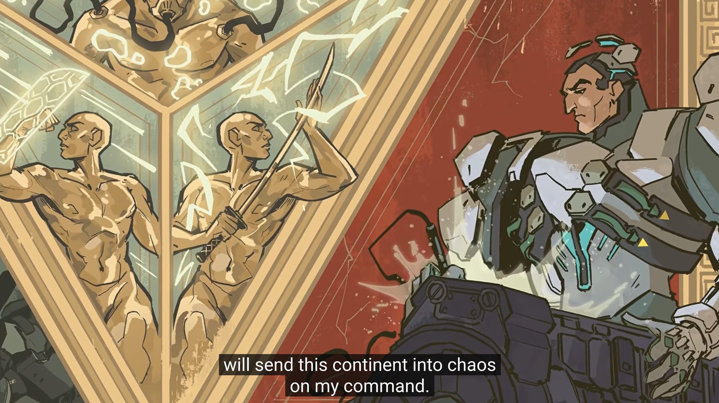  Screenshot -  Ultimatum Story Time with Chiara Preziosi  (Blizzard) -  layered art for an  animated short  featuring Vendetta, Overwatch’s 45th hero 