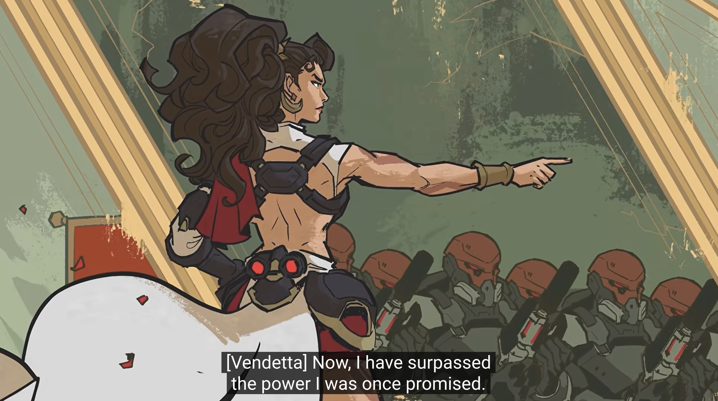  Screenshot -  Ultimatum Story Time with Chiara Preziosi  (Blizzard) -  layered art for an  animated short  featuring Vendetta, Overwatch’s 45th hero 