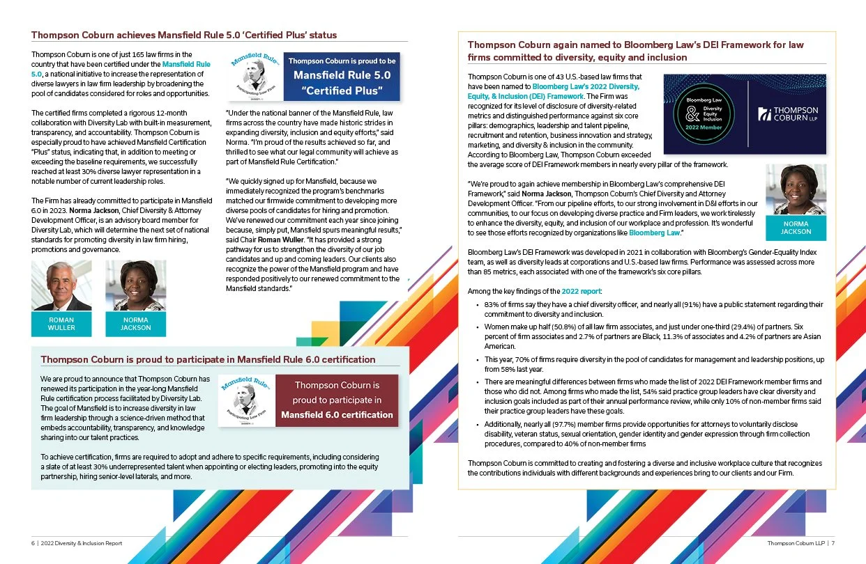 Thompson Coburn Diversity & Inclusion Report sample pages
