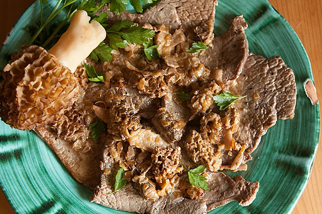 Vitello con funghi spugnole (Veal and Morels)