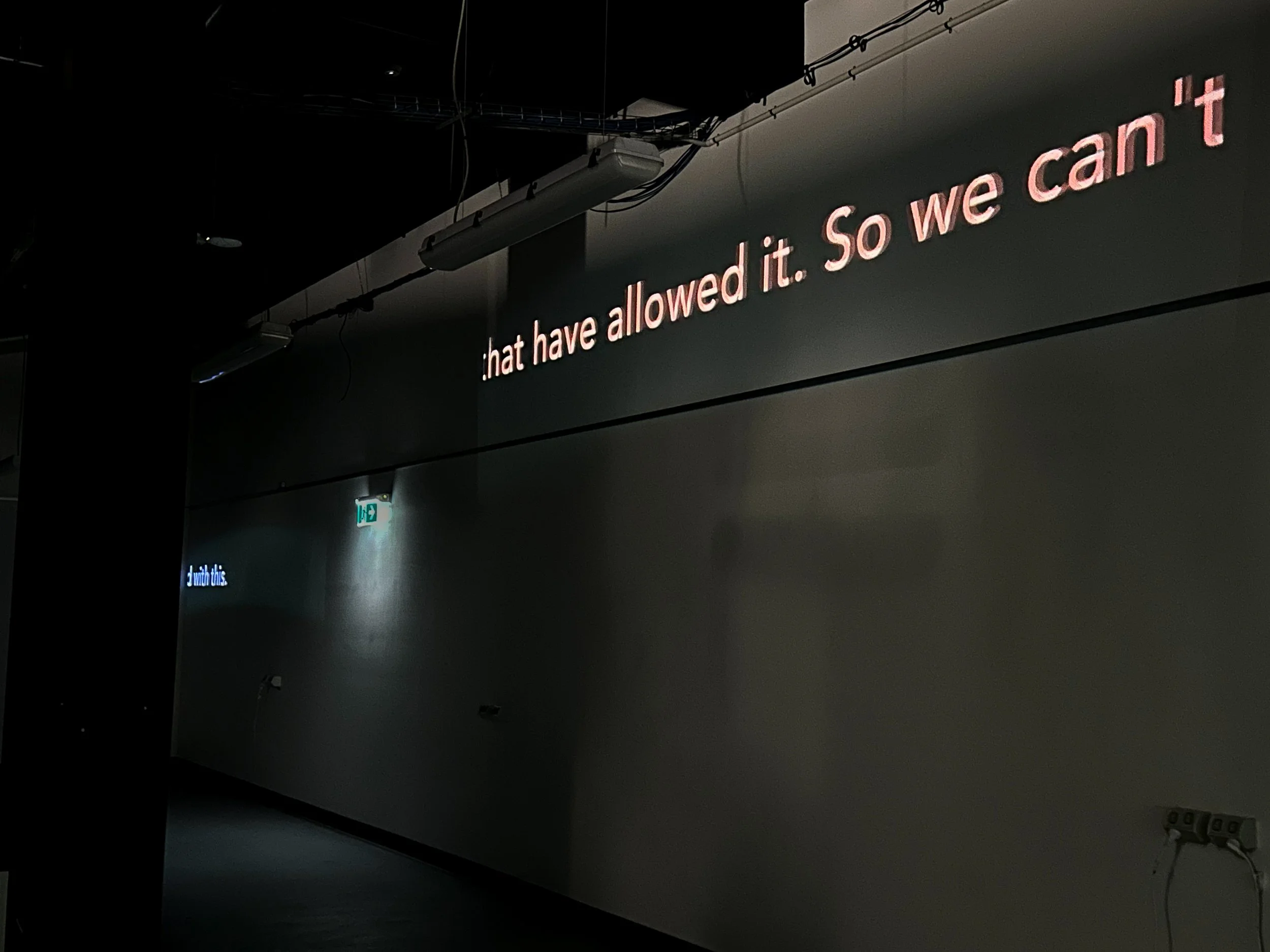 Detail of exhibition, video, audio