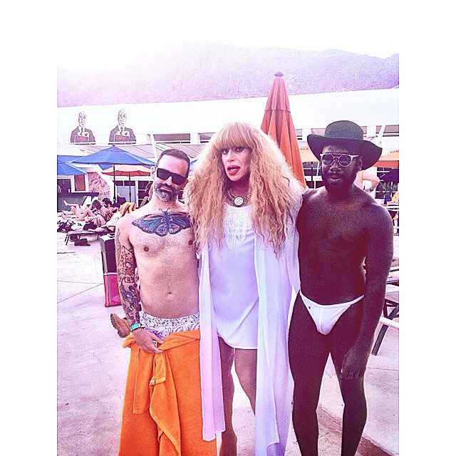 so excited to be @hrhpalmsprings w/ the beautiful @heklina 🌴🎉#palmspringspride #hrhpalmsprings