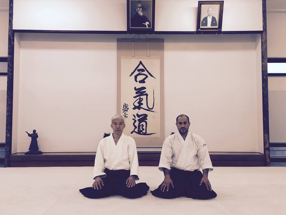 Moriteru Ueshiba og Sensei Merea i Hombu Dojo