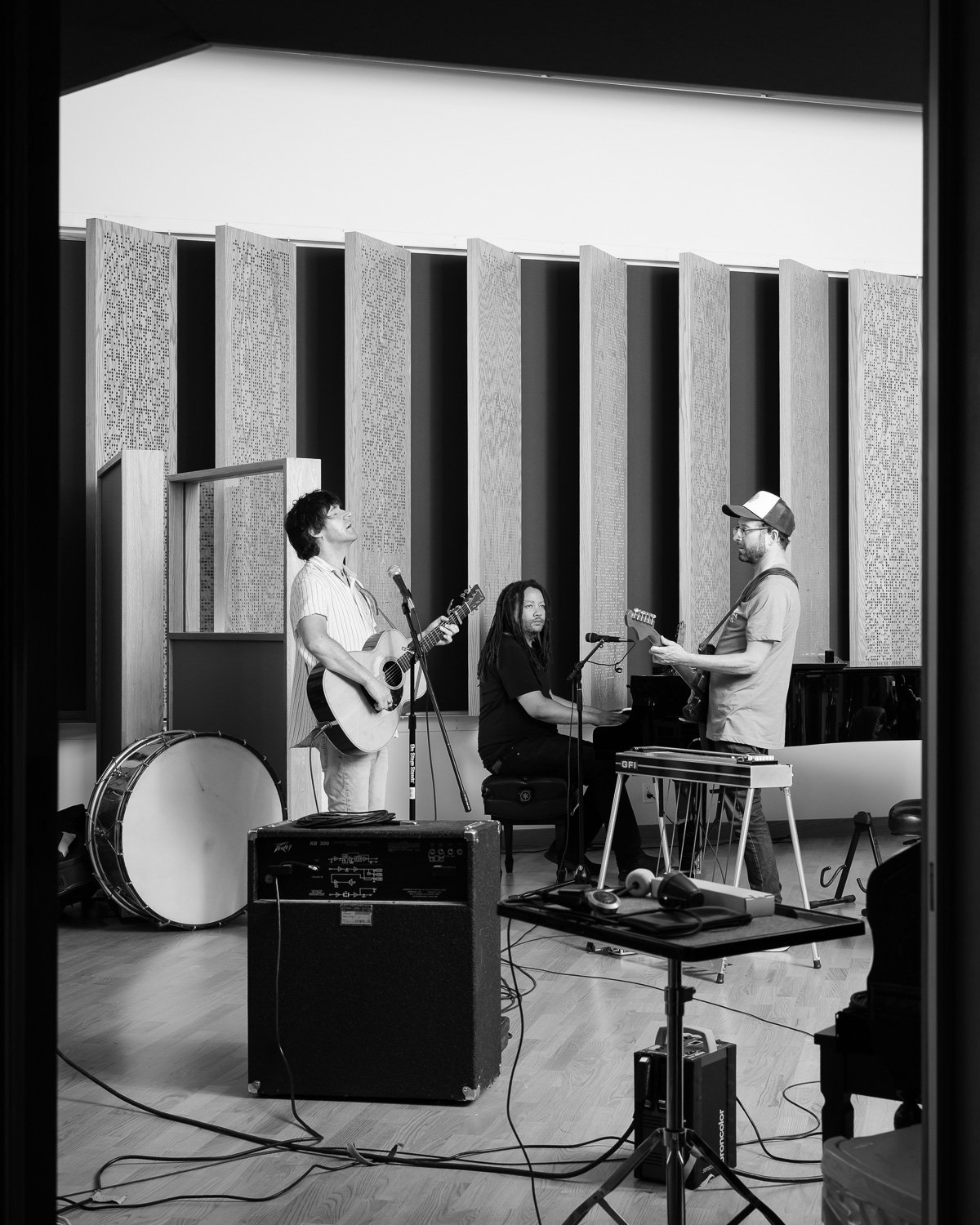  Bright Eyes in the recording studio in Omaha, NE, for The New York Times, 2021 