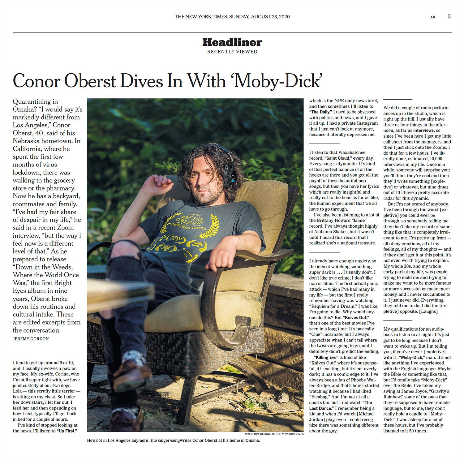  Musician Conor Oberst of Bright Eyes at his home in Omaha, NE, for The New York Times, 2020 