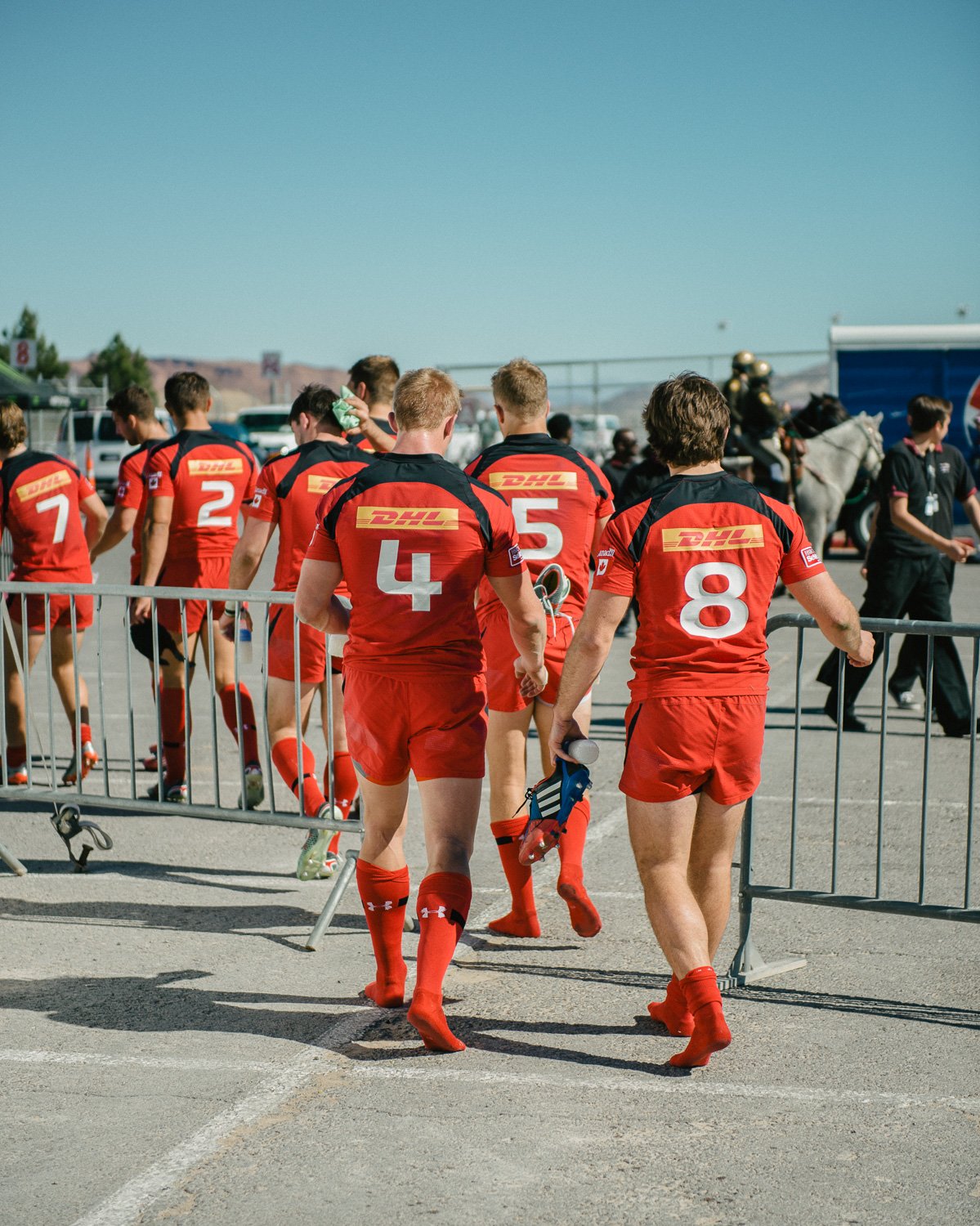  The Canadian Men's Rugby Sevens Team after a match, Las Vegas, NV, for Sportsnet Magazine, 2015 